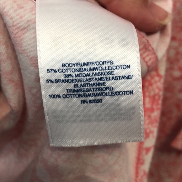 Lands Ends Blouse Women's 2x Pink white floral cotton spandex shirt Cottagecore - Picture 11 of 13